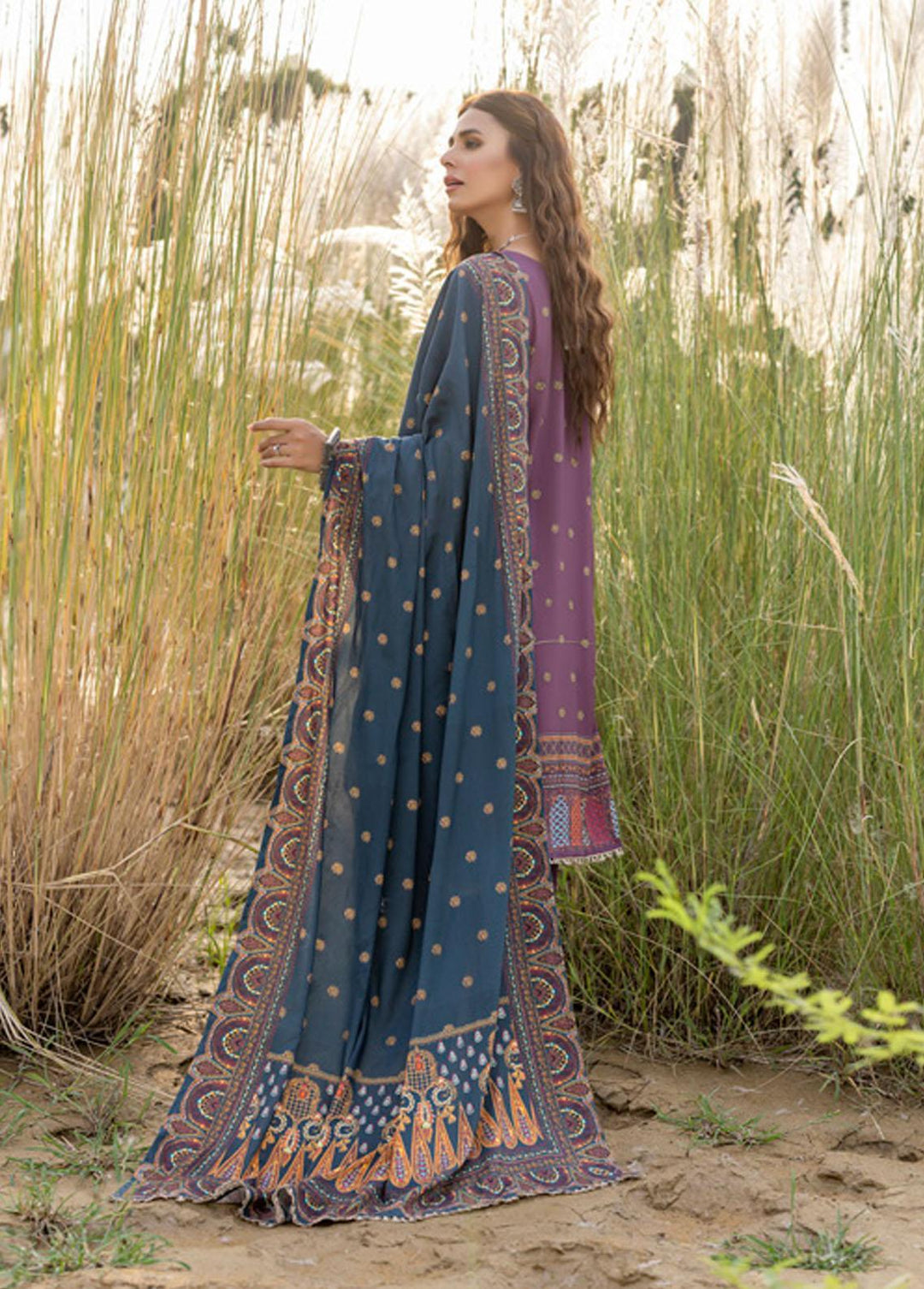 Orchid By Regalia Textiles Printed Linen Suits Unstitched 3 Piece RGT22O OLP-02 - Winter Collection