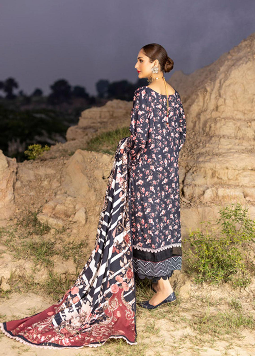 Orchid By Regalia Textiles Printed Linen Suits Unstitched 3 Piece RGT22O OLP-09 - Winter Collection