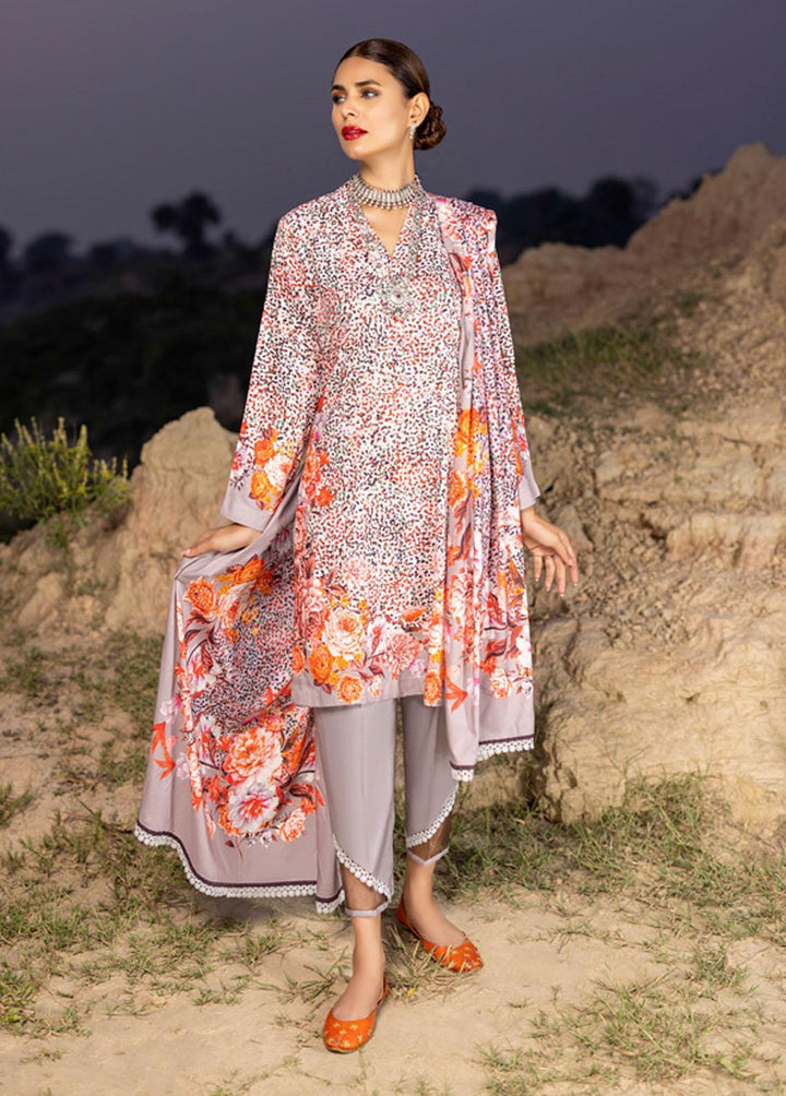 Orchid By Regalia Textiles Printed Linen Suits Unstitched 3 Piece RGT22O OLP-10 - Winter Collection