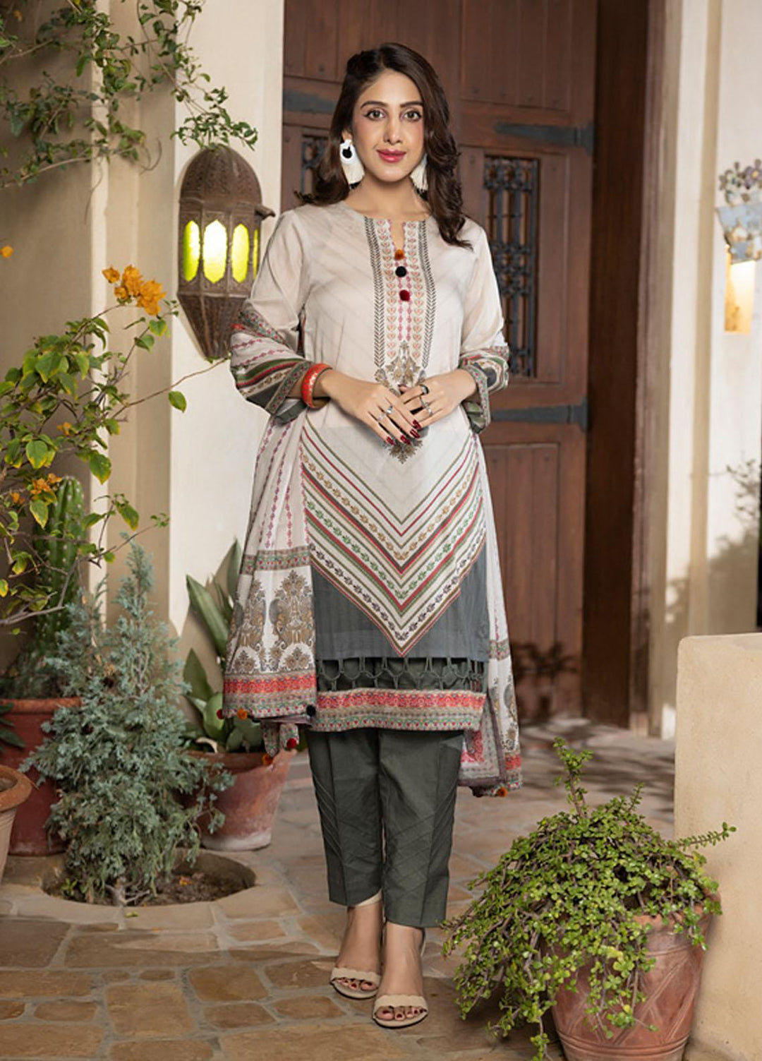 Orchid By Regalia Textiles Printed Lawn Suits Unstitched 3 Piece RGT23O D-10 - Summer Collection