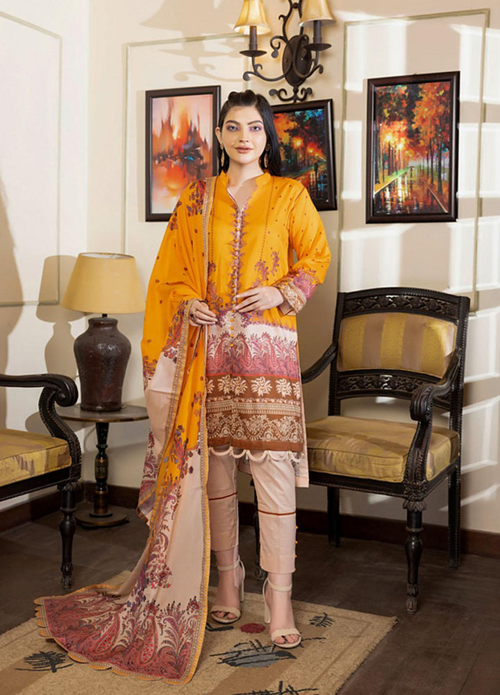 Orchid By Regalia Textiles Printed Lawn Suits Unstitched 3 Piece RGT23O D-15 - Summer Collection