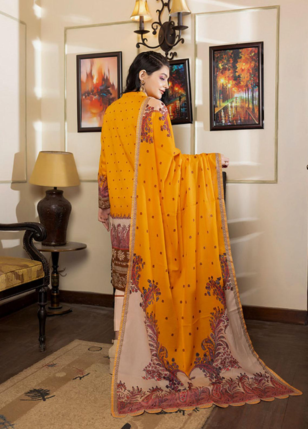 Orchid By Regalia Textiles Printed Lawn Suits Unstitched 3 Piece RGT23O D-15 - Summer Collection