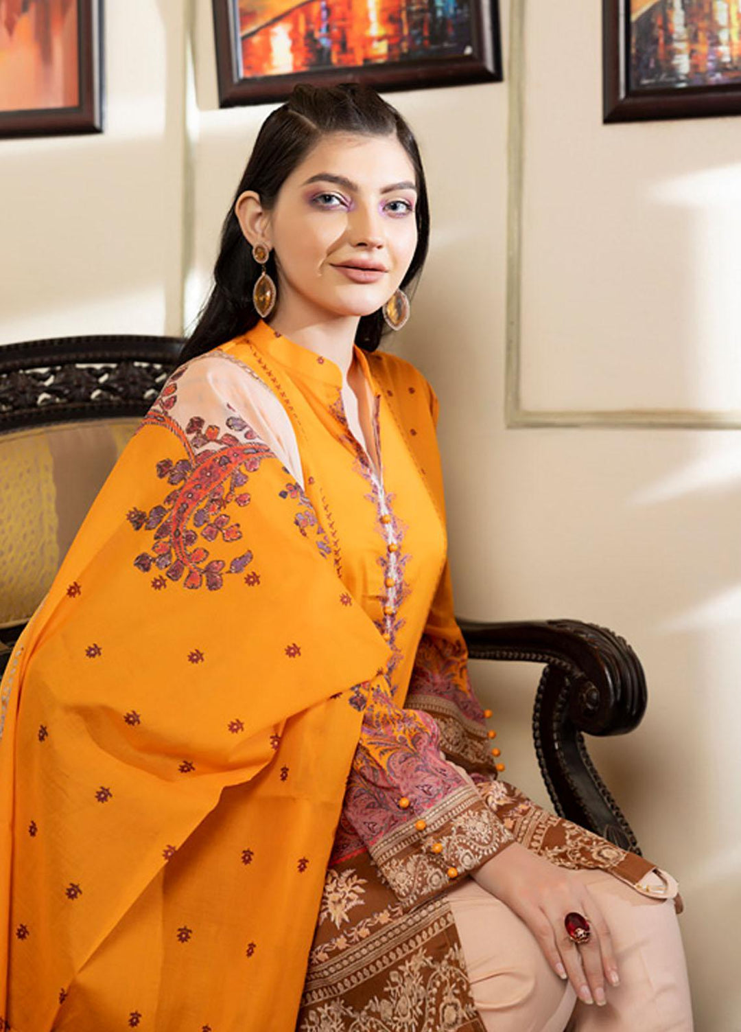 Orchid By Regalia Textiles Printed Lawn Suits Unstitched 3 Piece RGT23O D-15 - Summer Collection