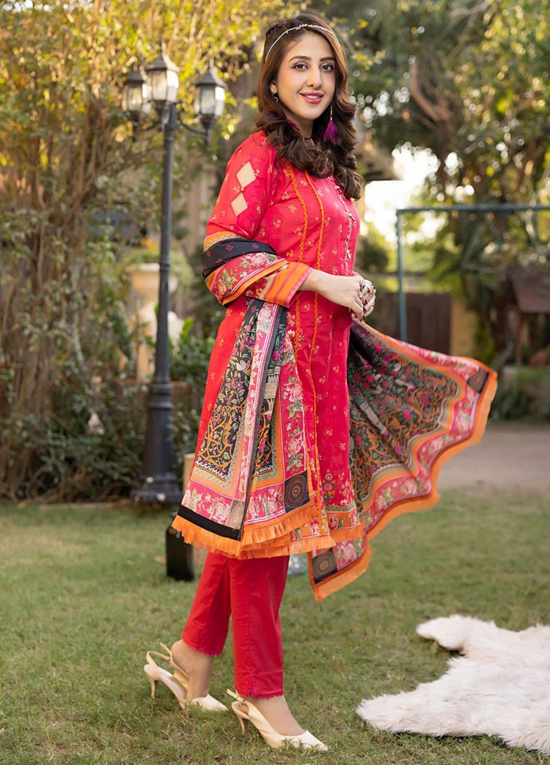 Orchid By Regalia Textiles Printed Lawn Suits Unstitched 3 Piece RGT23O D-2 - Summer Collection