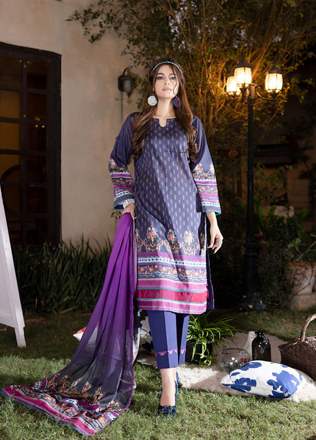 Orchid By Regalia Textiles Printed Lawn Suits Unstitched 3 Piece RGT23O D-8 - Summer Collection