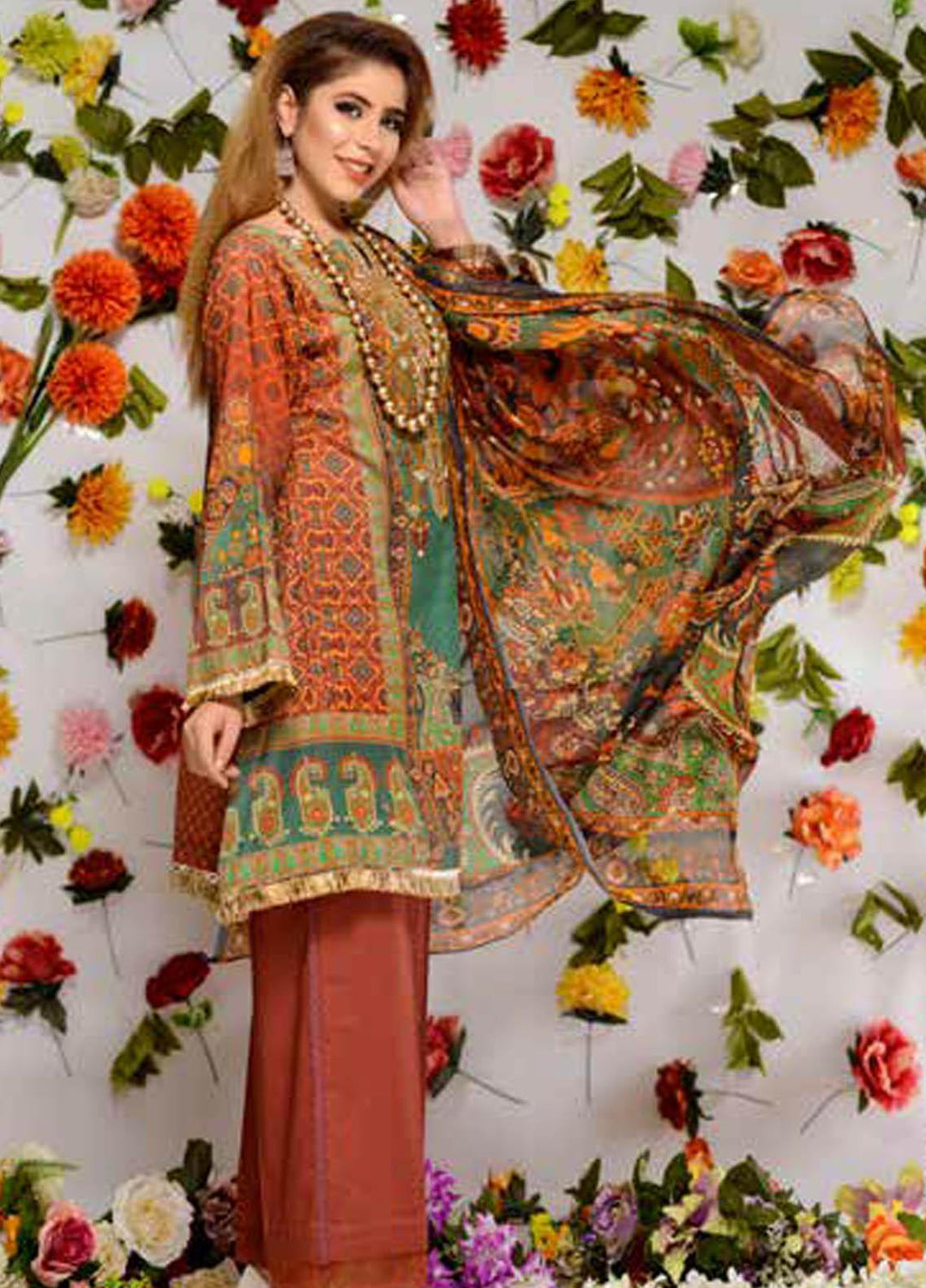 Orchid by Zebaish Embroidered Lawn Suits Unstitched 3 Piece ZSH21O 01 LEADING LADY - Summer Collection
