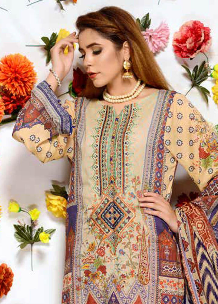 Orchid by Zebaish Embroidered Lawn Suits Unstitched 3 Piece ZSH21O 05 IKAT CHARM - Summer Collection