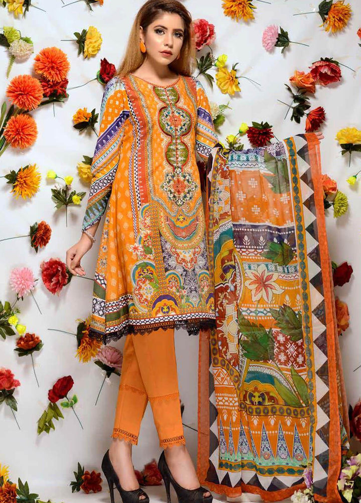 Orchid by Zebaish Embroidered Lawn Suits Unstitched 3 Piece ZSH21O 07 HONEY RYDER - Summer Collection