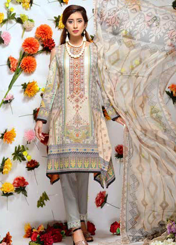Orchid by Zebaish Embroidered Lawn Suits Unstitched 3 Piece ZSH21O 08 SERENE HUES - Summer Collection