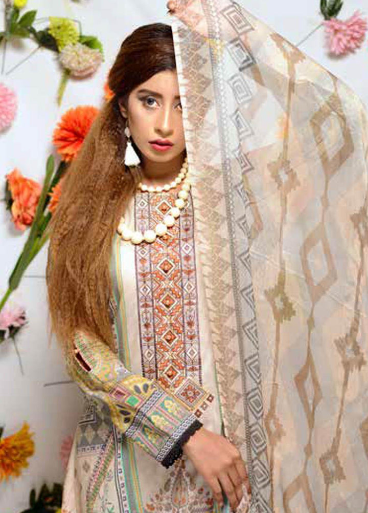Orchid by Zebaish Embroidered Lawn Suits Unstitched 3 Piece ZSH21O 08 SERENE HUES - Summer Collection