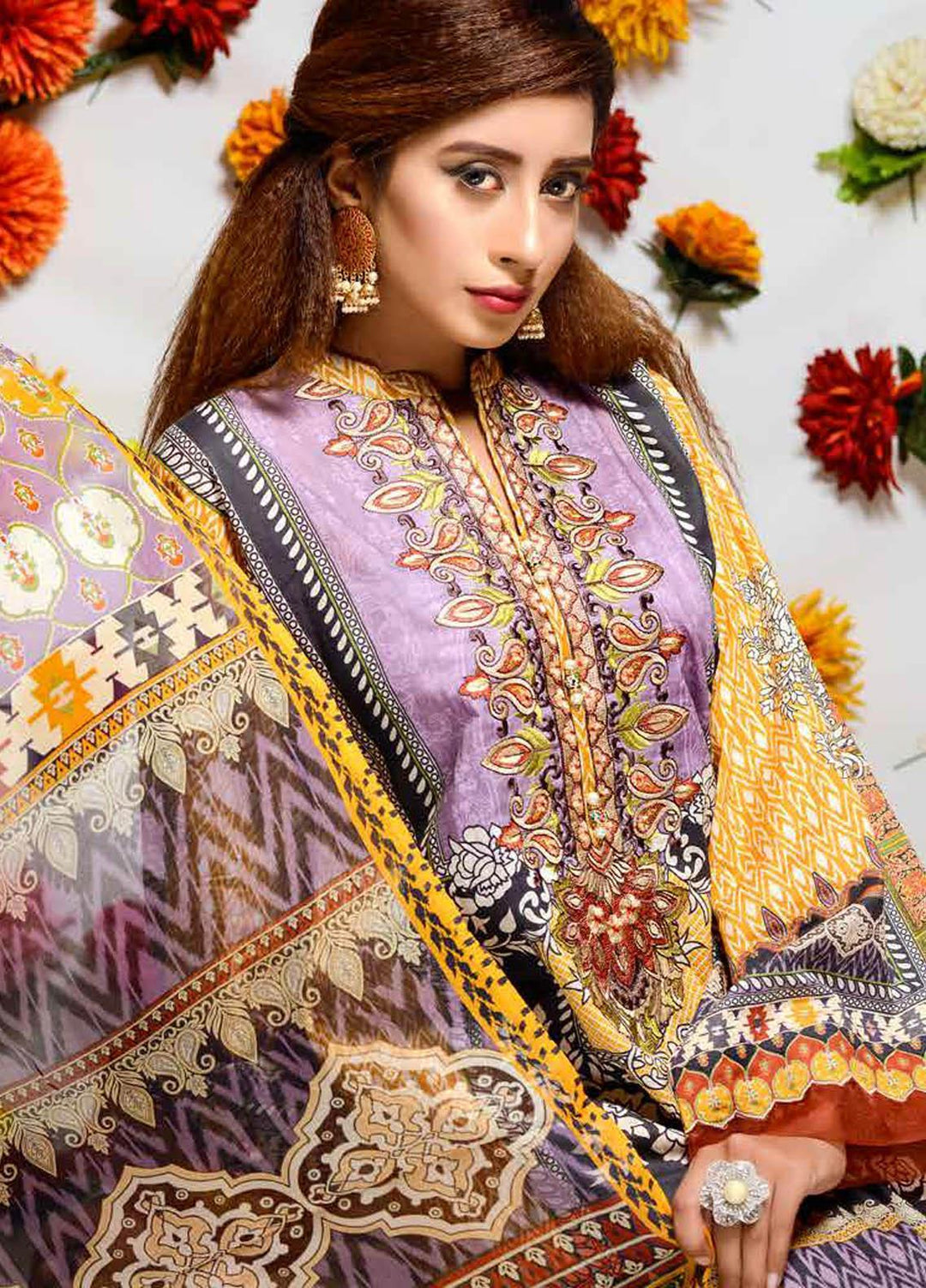 Orchid by Zebaish Embroidered Lawn Suits Unstitched 3 Piece ZSH21O 09 BERRYFUL LOOKS - Summer Collection
