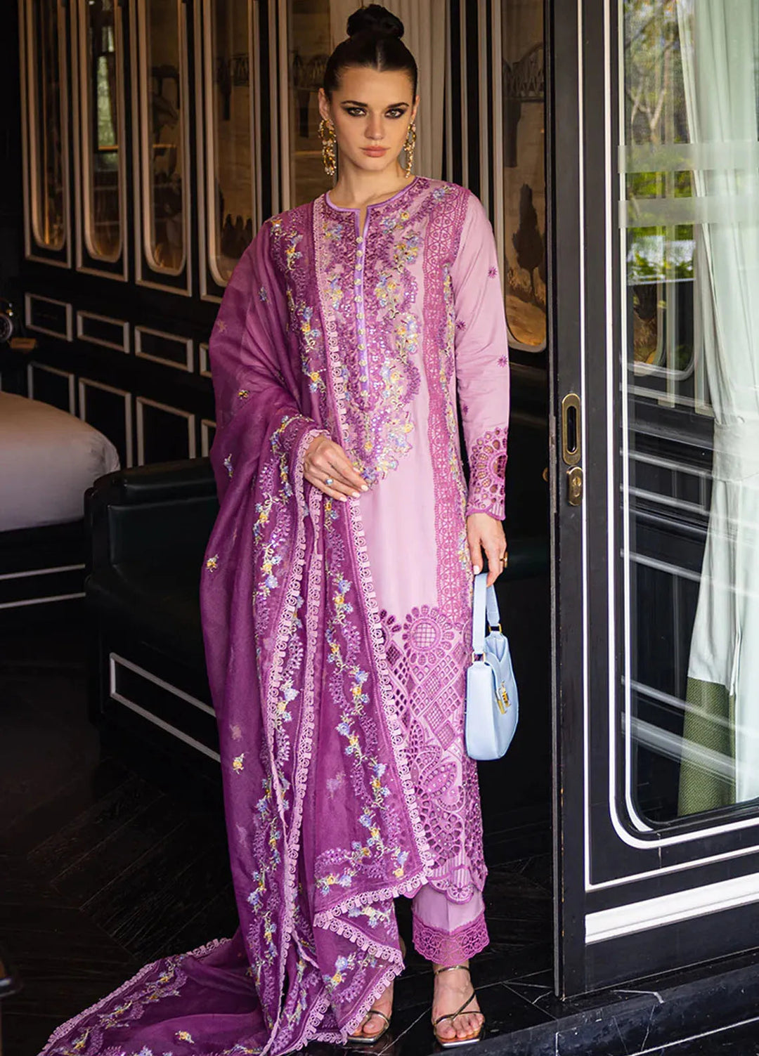 Orient Express By Mushq Embroidered Lawn Suits Unstitched 3 Piece MQ24OE D-01 Elodie - Luxury Collection
