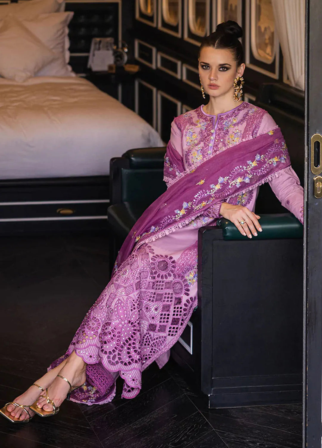 Orient Express By Mushq Embroidered Lawn Suits Unstitched 3 Piece MQ24OE D-01 Elodie - Luxury Collection