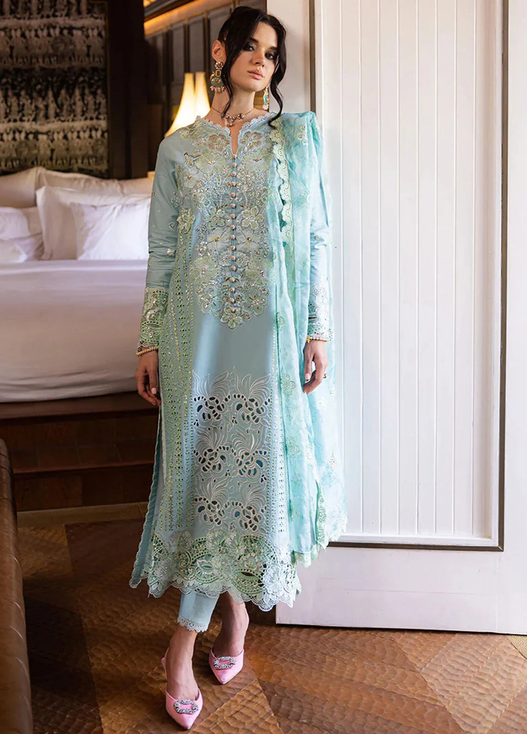 Orient Express By Mushq Embroidered Lawn Suits Unstitched 3 Piece MQ24OE D-02 Reve - Luxury Collection
