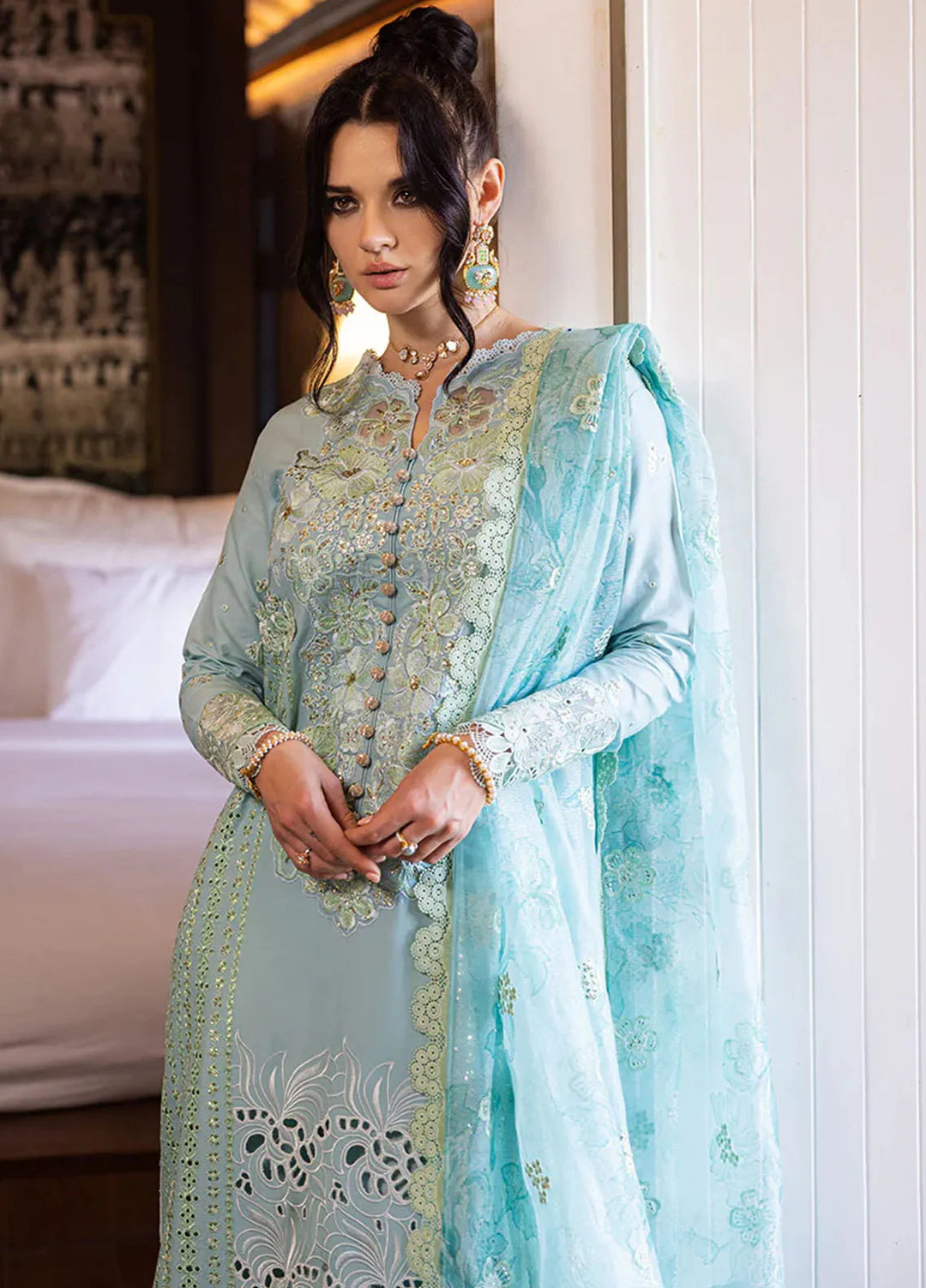 Orient Express By Mushq Embroidered Lawn Suits Unstitched 3 Piece MQ24OE D-02 Reve - Luxury Collection