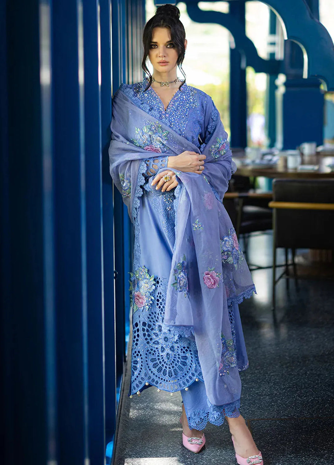 Orient Express By Mushq Embroidered Lawn Suits Unstitched 3 Piece MQ24OE D-03 Charme - Luxury Collection