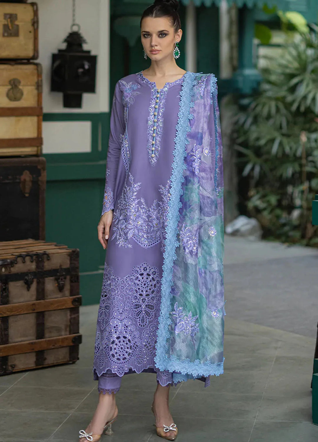 Orient Express By Mushq Embroidered Lawn Suits Unstitched 3 Piece MQ24OE D-05 Adeline - Luxury Collection
