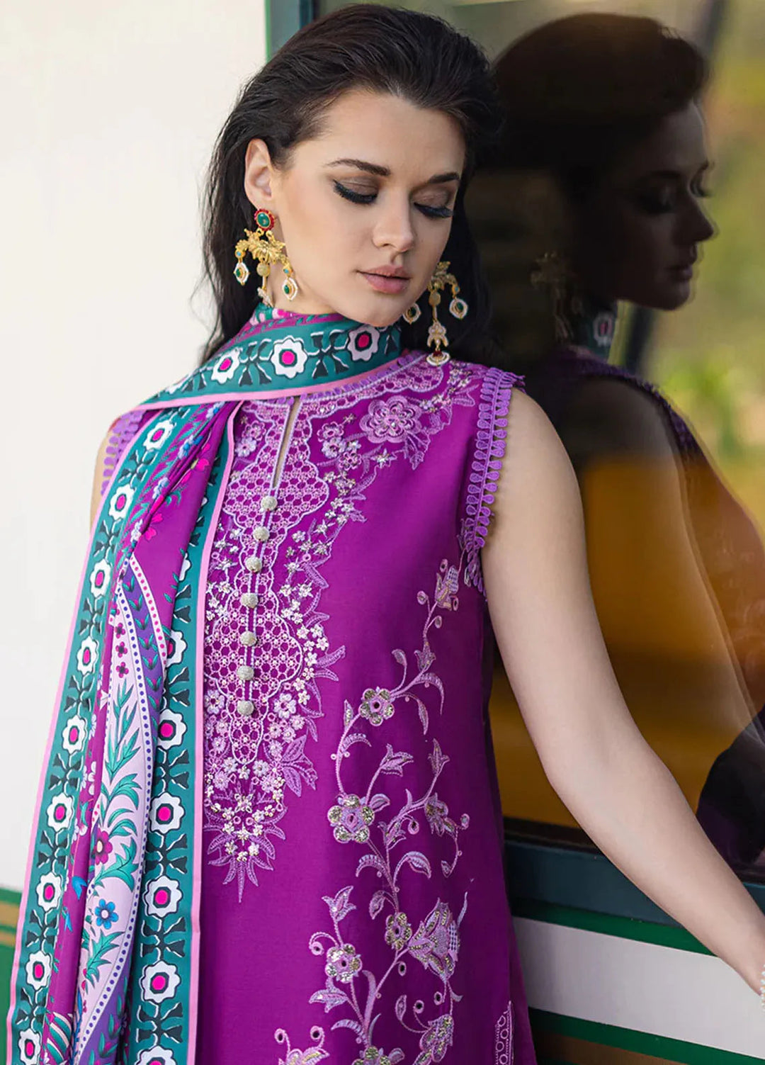 Orient Express By Mushq Embroidered Lawn Suits Unstitched 3 Piece MQ24OE D-09 Orientella - Luxury Collection