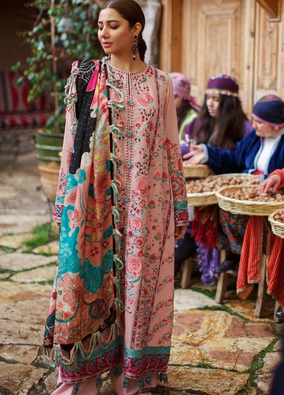 Elan Embroidered Lawn Suits Unstitched 3 Piece EL21OR EL21-08-A Ashk - Summer Collection