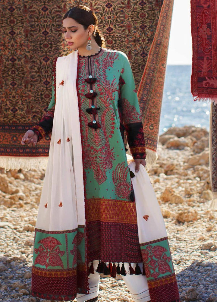 Elan Embroidered Lawn Suits Unstitched 3 Piece EL21OR EL21-10-B Esin - Summer Collection