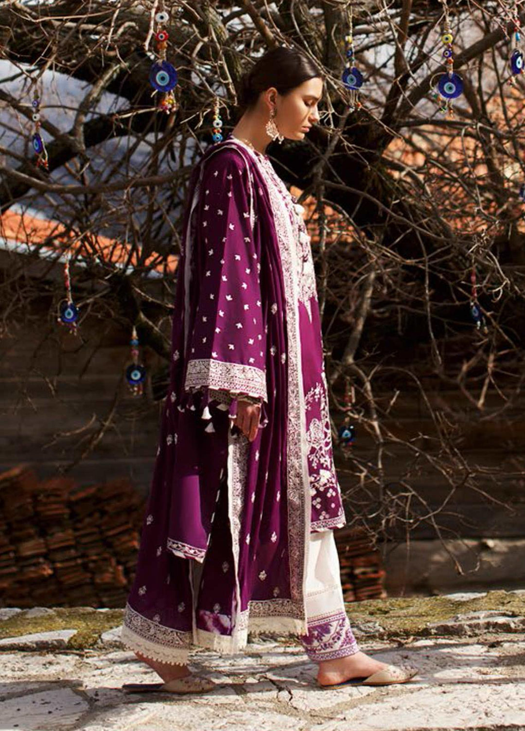 Elan Embroidered Lawn Suits Unstitched 3 Piece EL21OR EL21-13-A Emira - Summer Collection