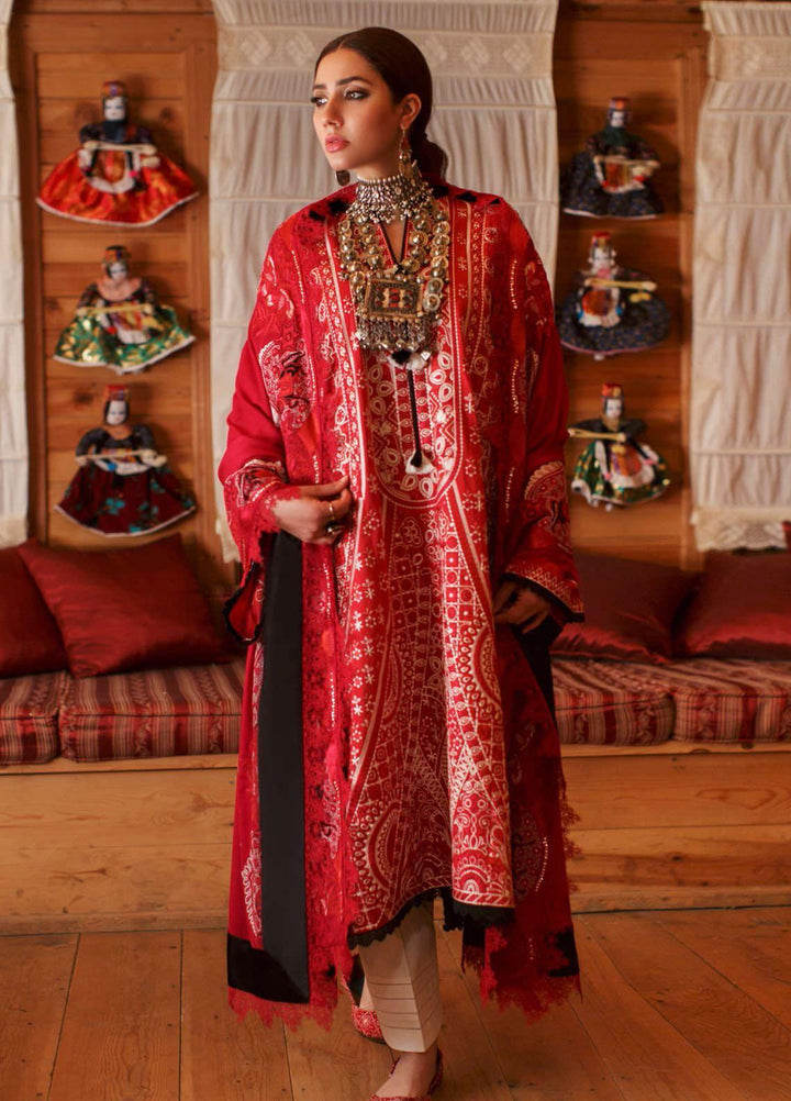 Elan Embroidered Lawn Suits Unstitched 3 Piece EL21OR EL21-14-A Emel - Summer Collection