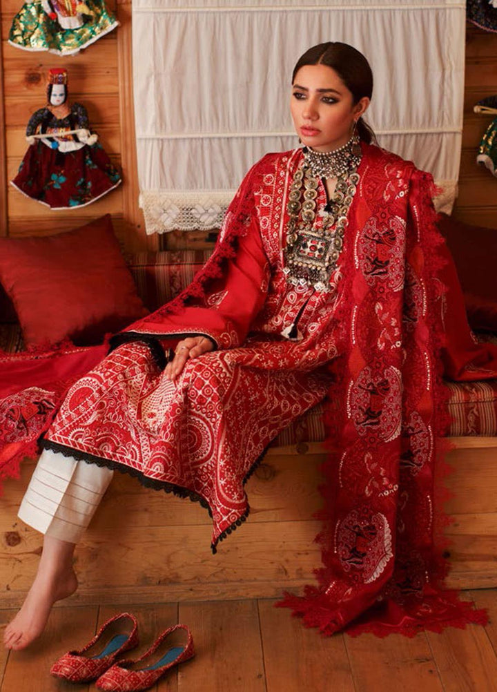 Elan Embroidered Lawn Suits Unstitched 3 Piece EL21OR EL21-14-A Emel - Summer Collection