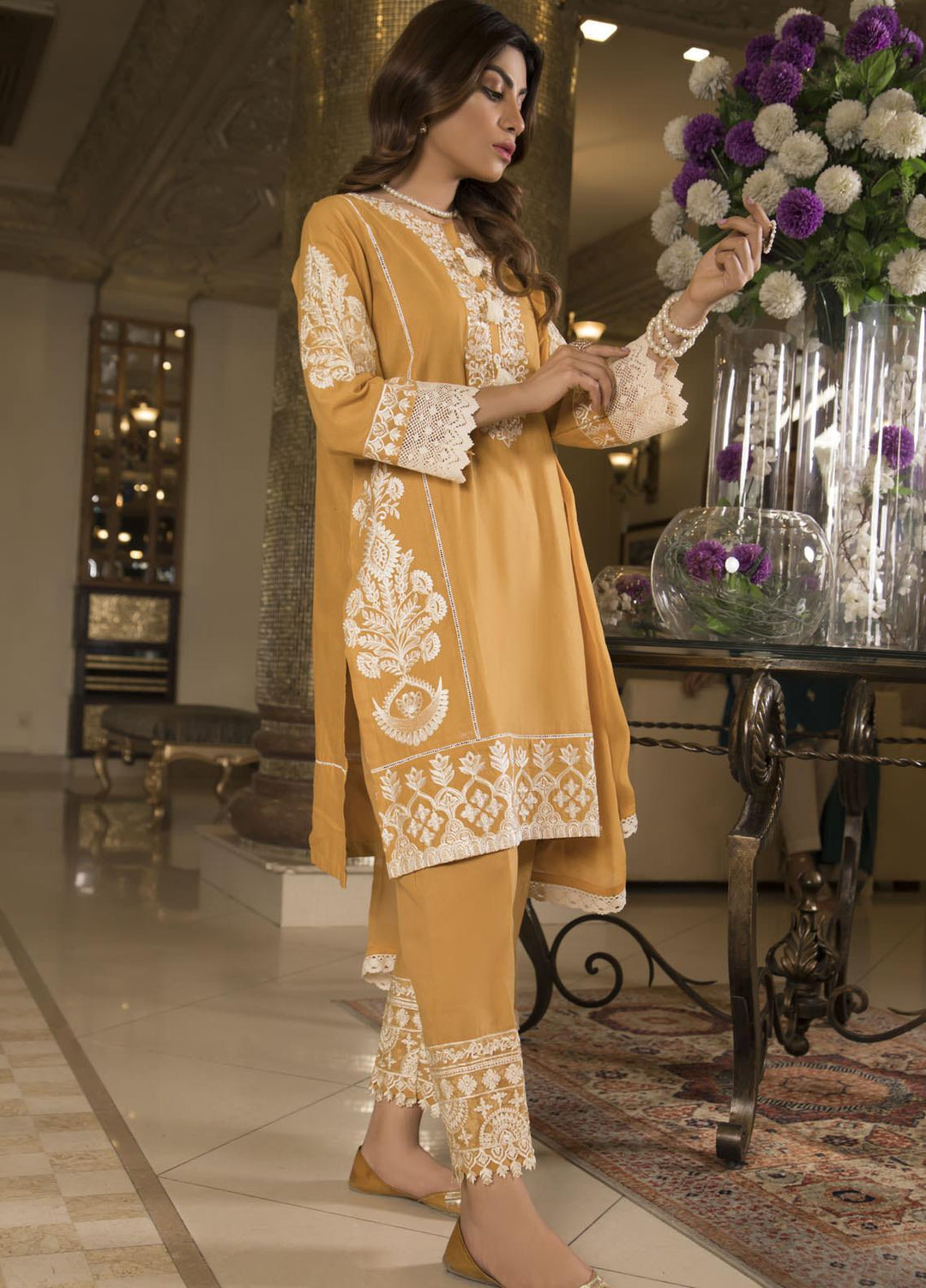 Oture Embroidered Jacquard Stitched 3 Piece Suit OEZ3S21012