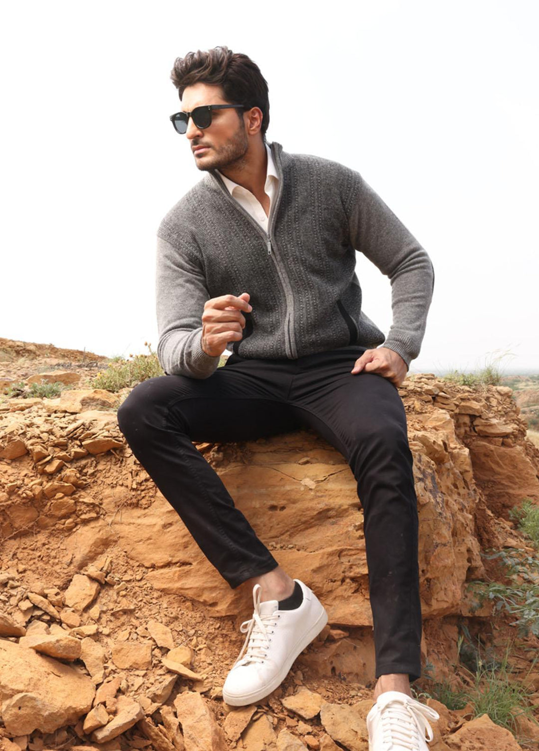 Sanaulla Exclusive Range Embroidered Pashmina  Shawl AKP-52 Brown-2 - Pashmina Shawls