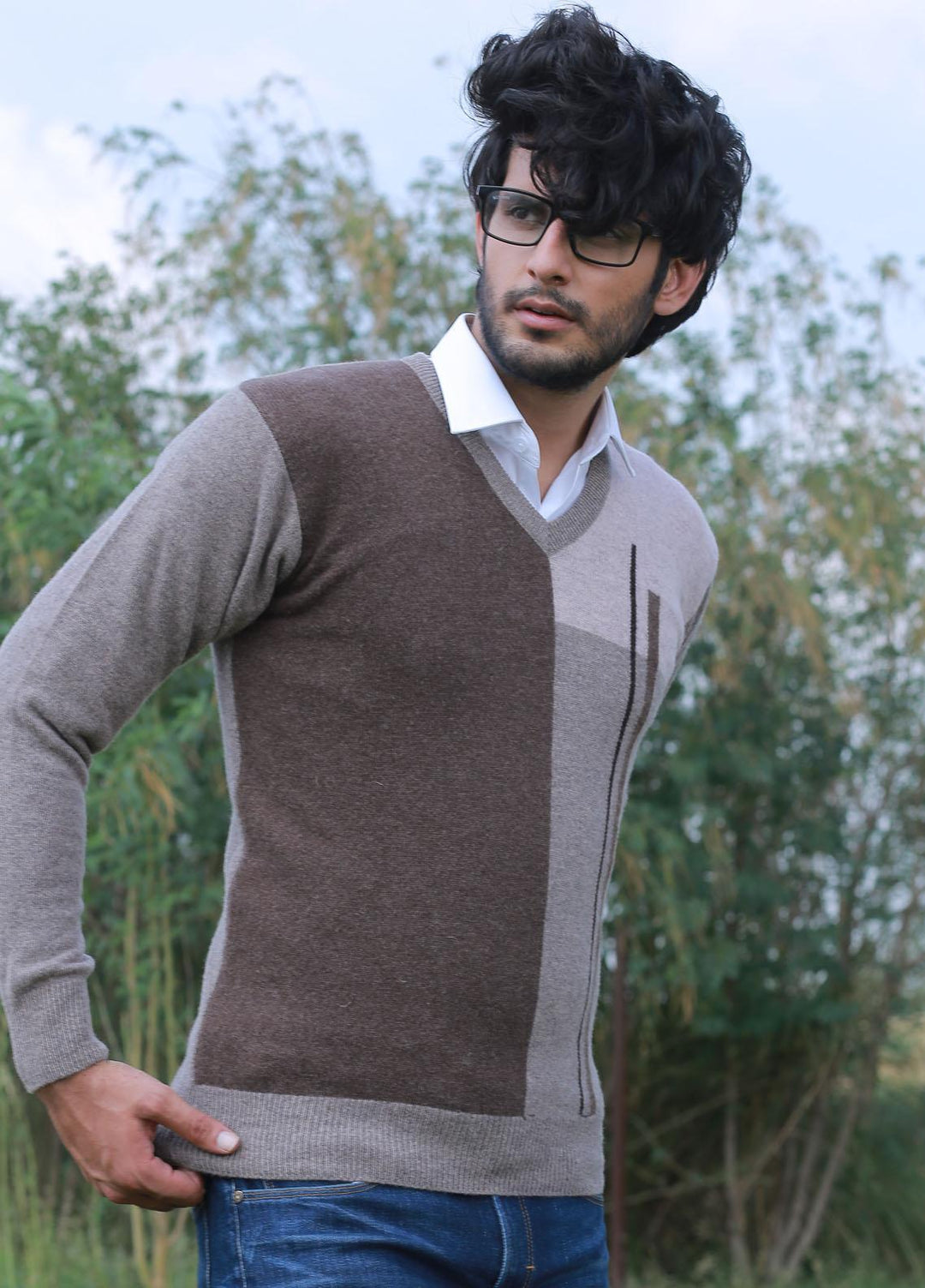 Oxford Woolen Full Sleeves Men Sweaters -  621 PULLOVER BROWN