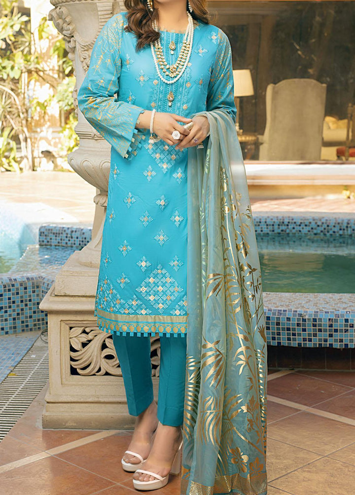 Oznur By Salitex Embroidered Lawn Suits Unstitched 3 Piece ST21-O2 00678B - Luxury Collection