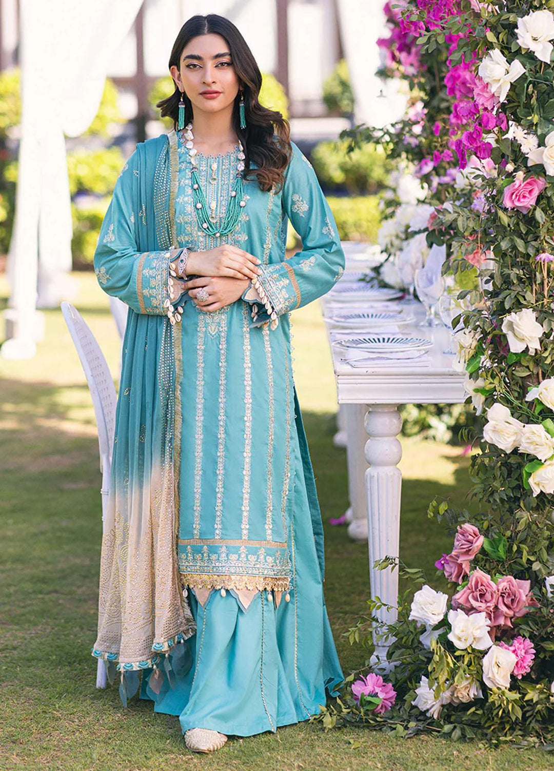 Oznur Mukesh By Salitex Embroidered Lawn Suits Unstitched 3 Piece ST23O WK-01085AUT - Festive Collection