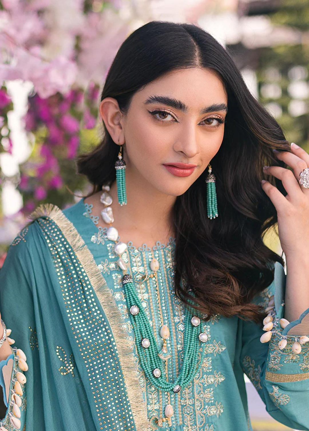 Oznur Mukesh By Salitex Embroidered Lawn Suits Unstitched 3 Piece ST23O WK-01085AUT - Festive Collection