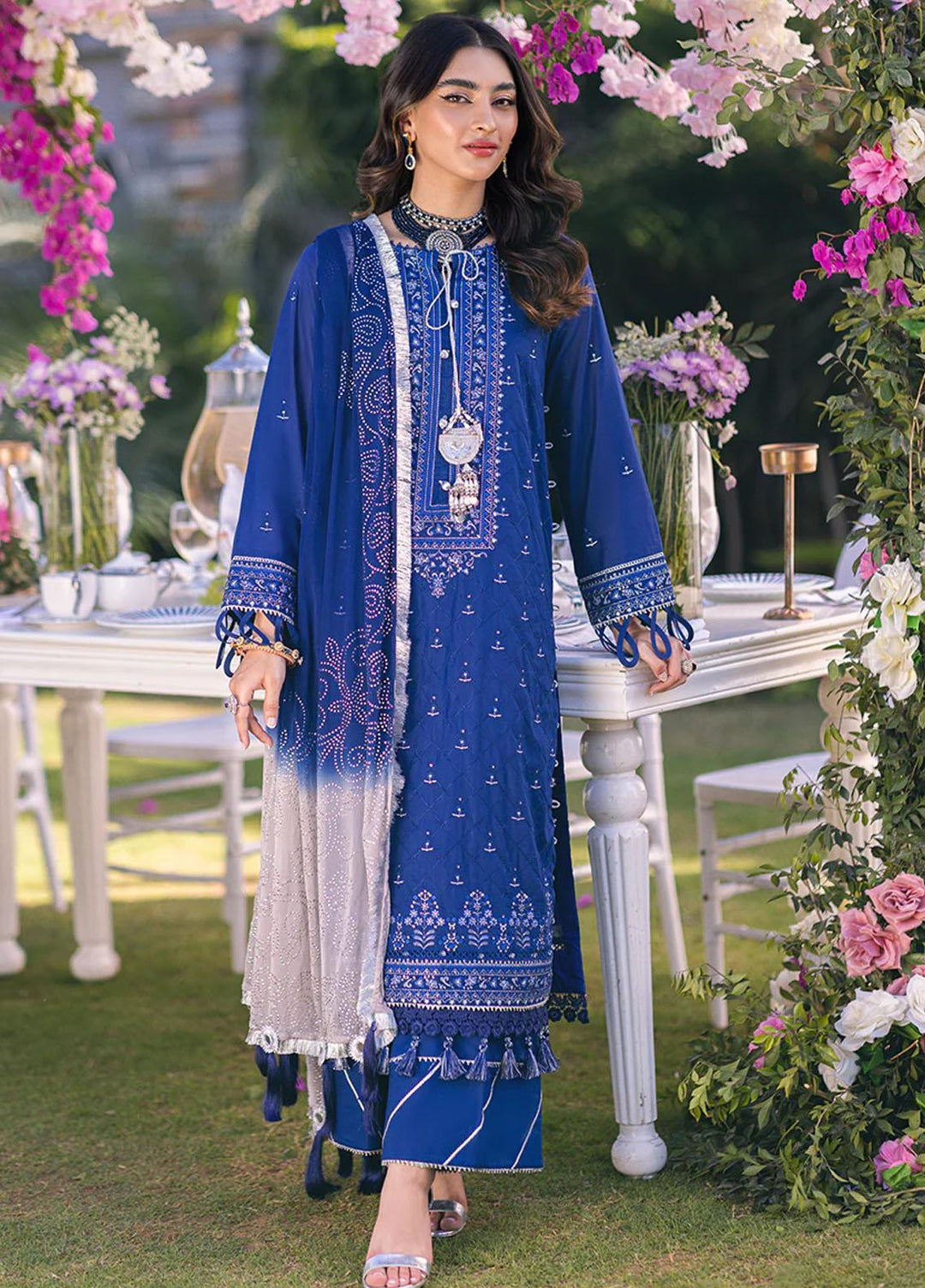Oznur Mukesh By Salitex Embroidered Lawn Suits Unstitched 3 Piece ST23O WK-01086AUT - Festive Collection