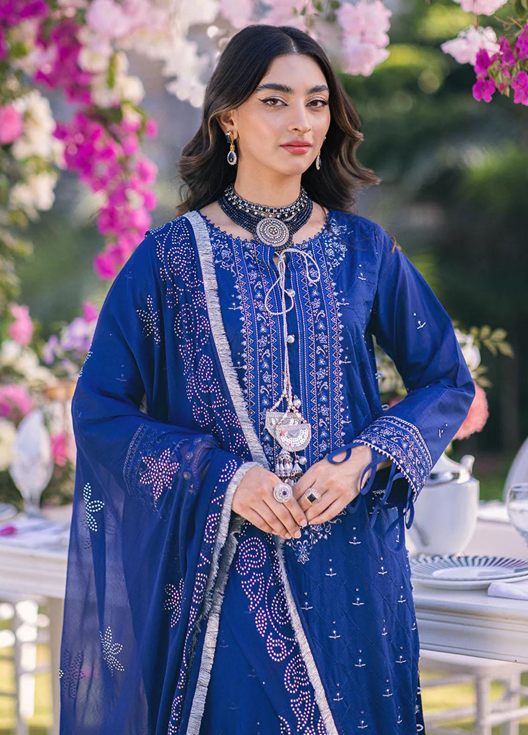 Oznur Mukesh By Salitex Embroidered Lawn Suits Unstitched 3 Piece ST23O WK-01086AUT - Festive Collection