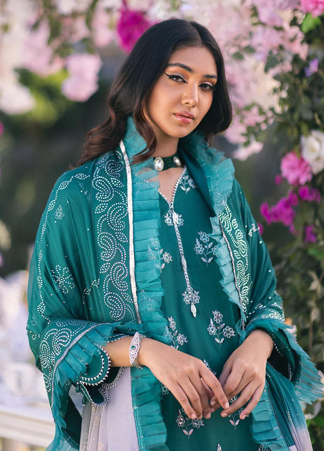 Oznur Mukesh By Salitex Embroidered Lawn Suits Unstitched 3 Piece ST23O WK-01088AUT - Festive Collection