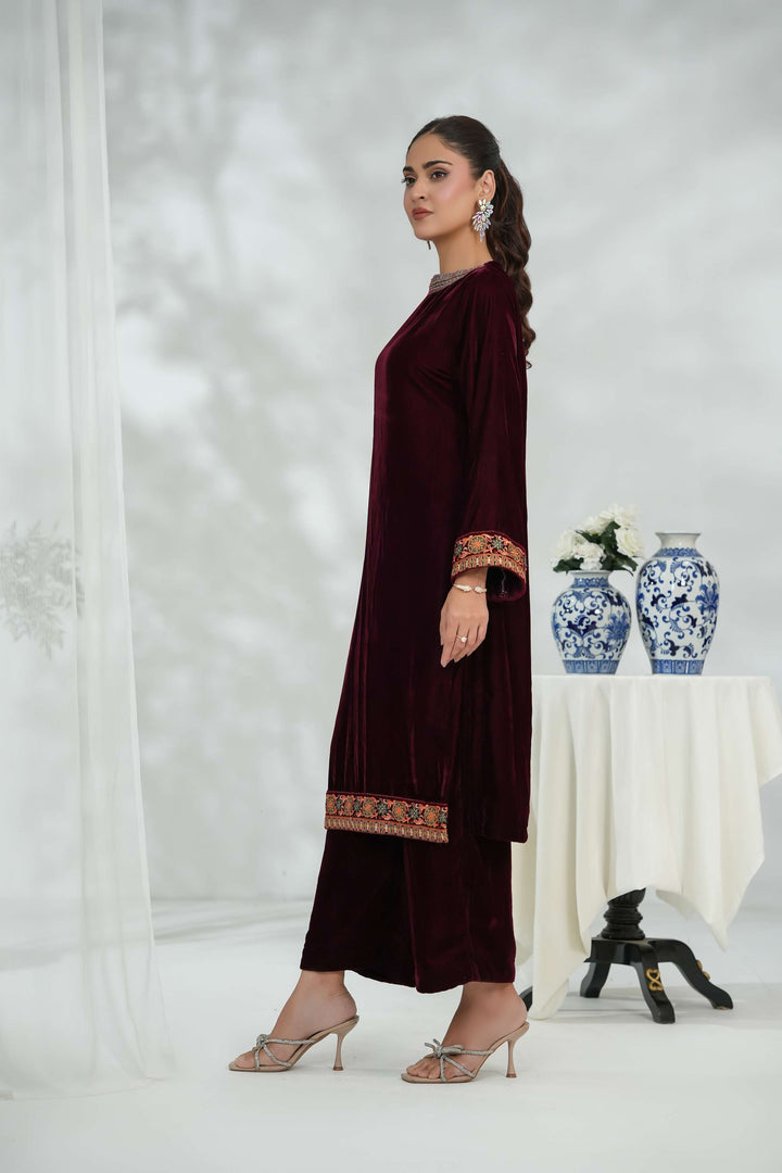 Silcot Pret 2 Piece Velvet Suit Mahveen Elegance