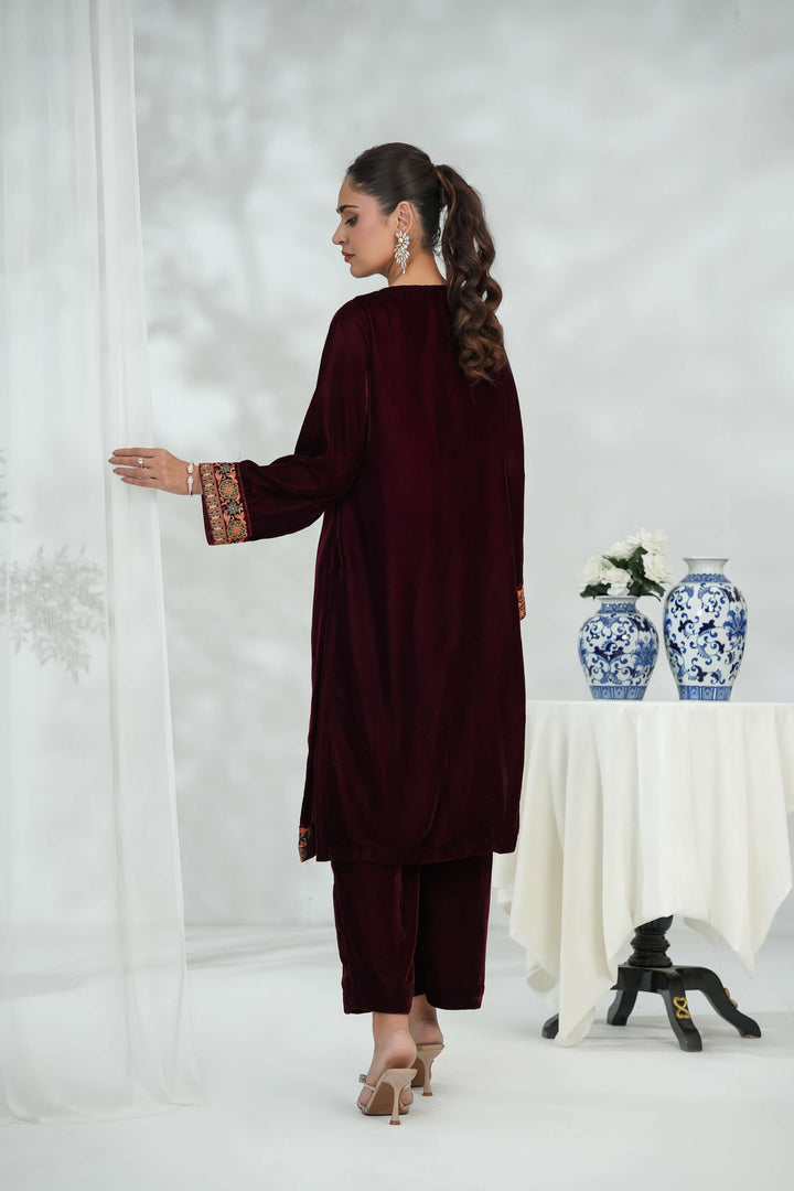 Silcot Pret 2 Piece Velvet Suit Mahveen Elegance
