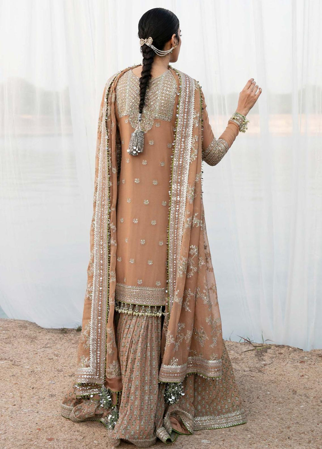 Paar by Hussain Rehar Embroidered Chiffon Suits Unstitched 3 Piece HRR22F Aabroo - Festive Collection