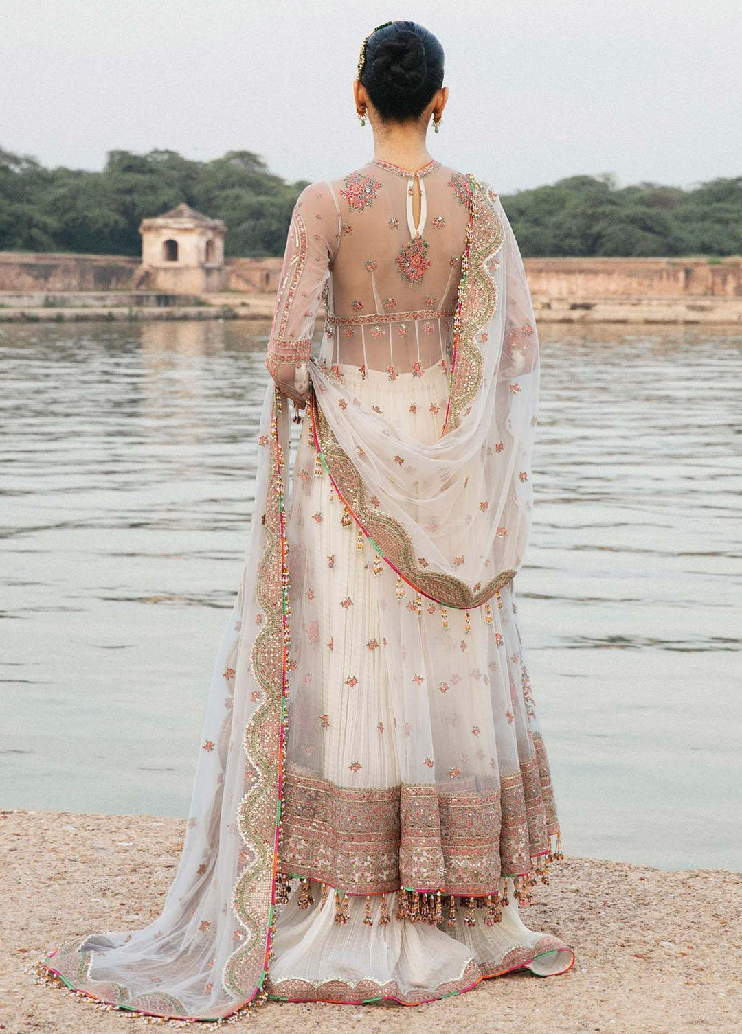 Paar by Hussain Rehar Embroidered Net Suits Unstitched 3 Piece HRR22F Raya - Festive Collection