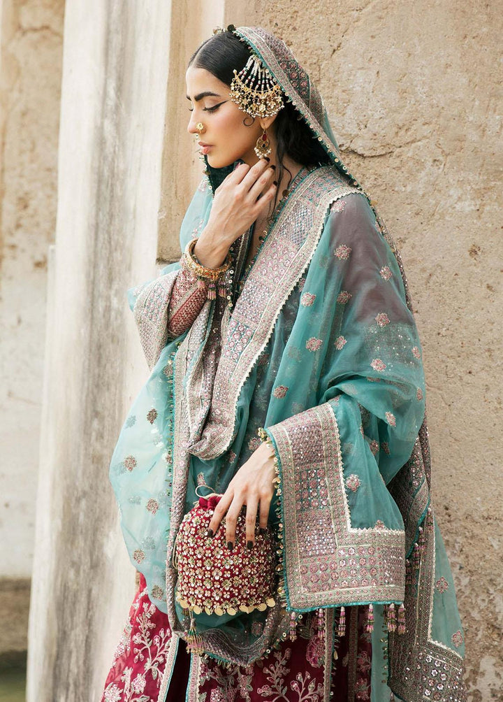 Paar by Hussain Rehar Embroidered Organza Suits Unstitched 3 Piece HRR22F Ruby - Festive Collection