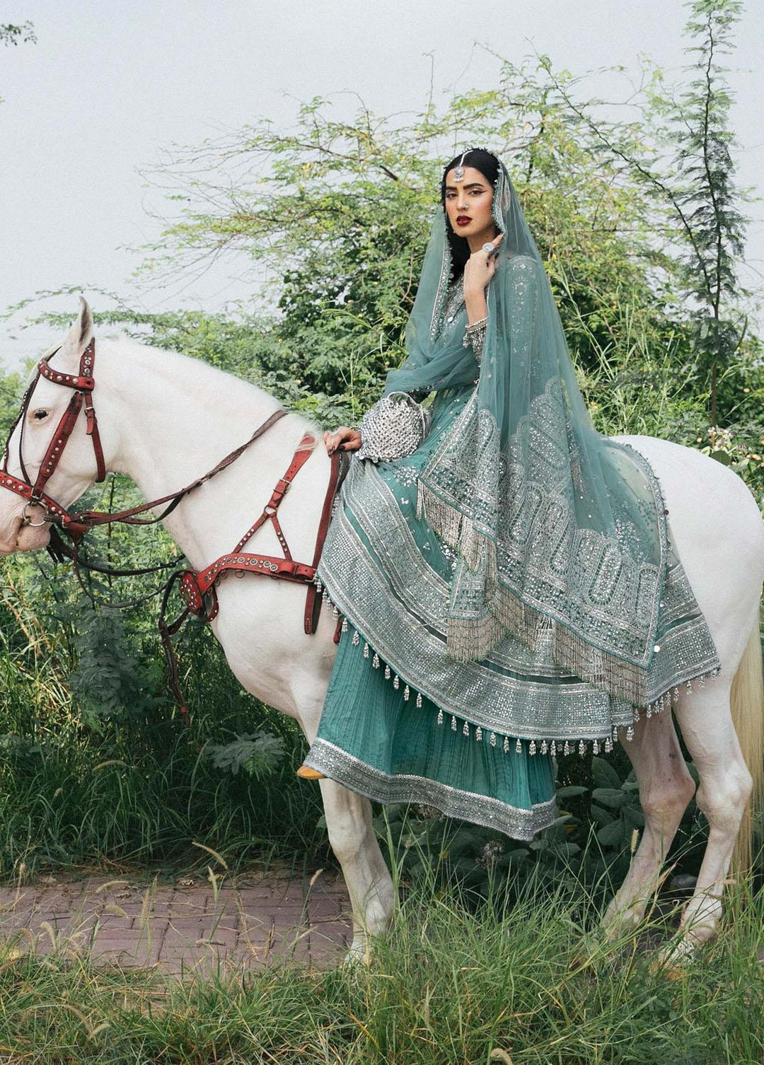 Paar by Hussain Rehar Embroidered Net Suits Unstitched 3 Piece HRR22F Safeena - Festive Collection