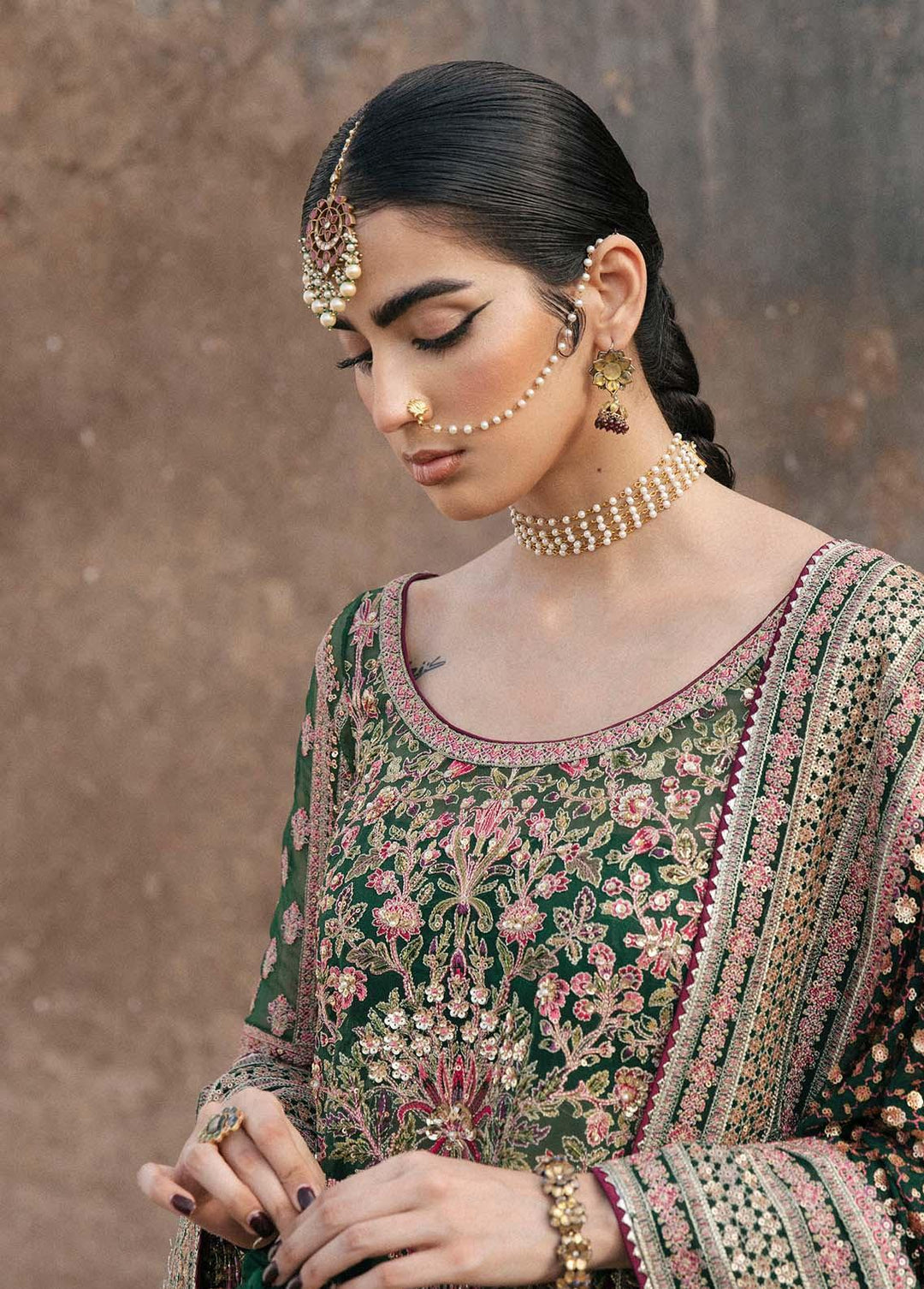 Paar by Hussain Rehar Embroidered Organza Suits Unstitched 3 Piece HRR22F Zeenat - Festive Collection