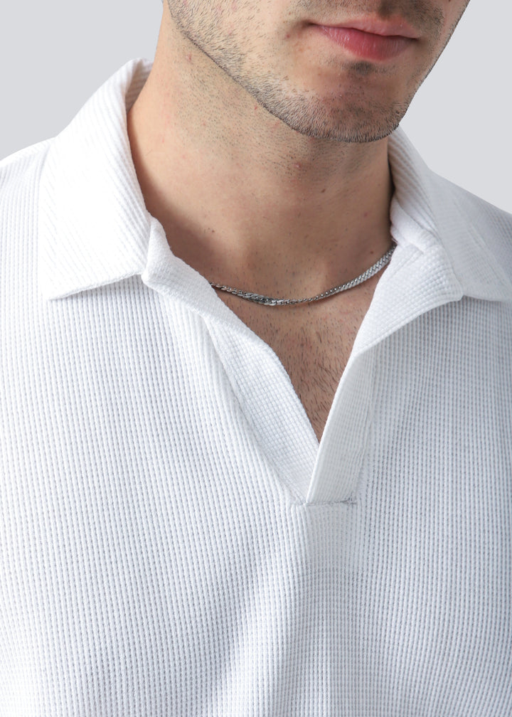 Zenetti Mens RTW Solids Cotton Polo Suit Brilliant White WZ-001 - Casual Collection
