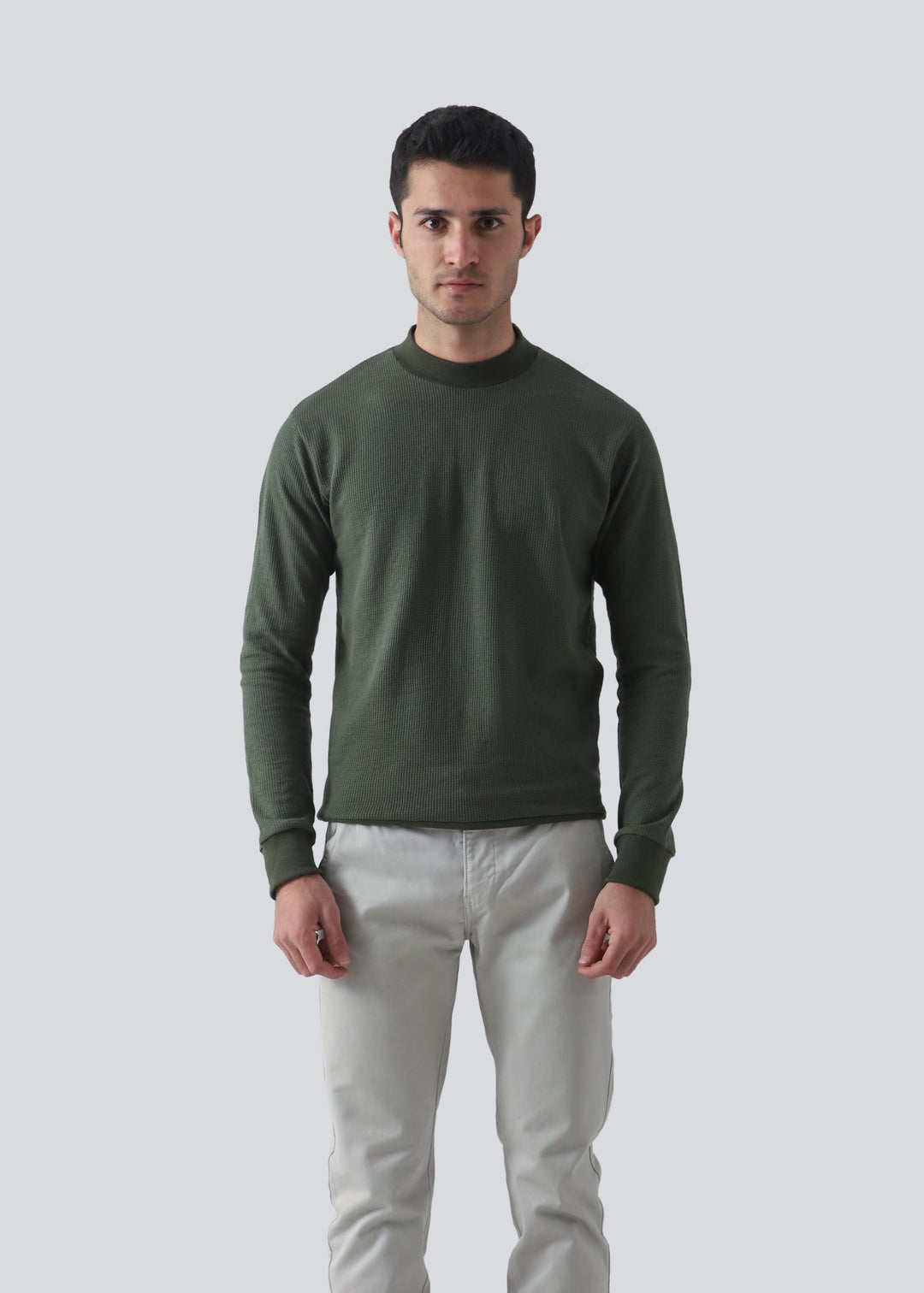 Zenetti Mens RTW Solids Cotton Sweatshirt Suit Olive Green WZ-002 - Casual Collection