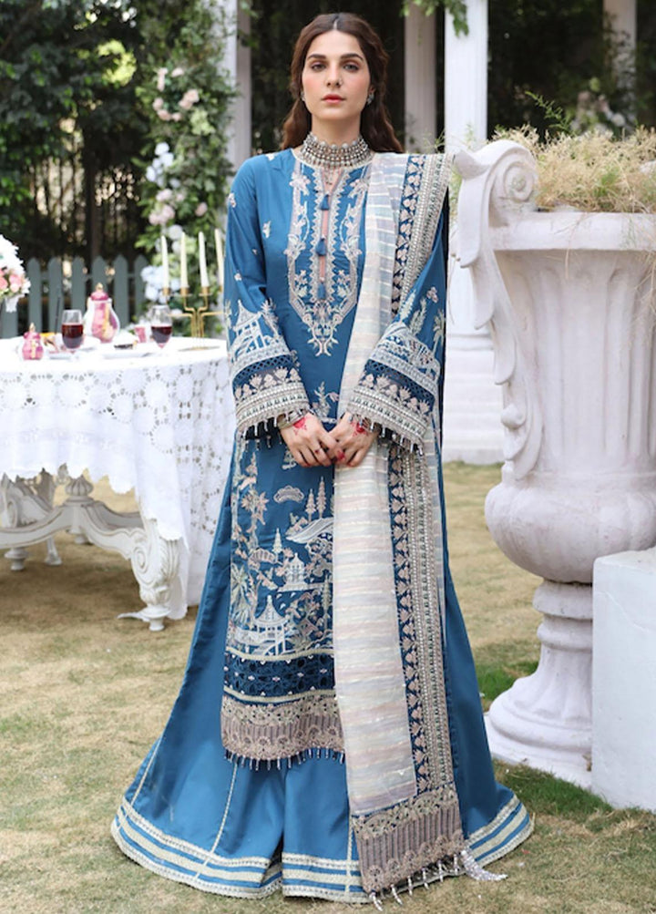 Palash By Eleshia Embroidered Lawn Suits Unstitched 3 Piece ELS23Z AZURE - Summer Collection