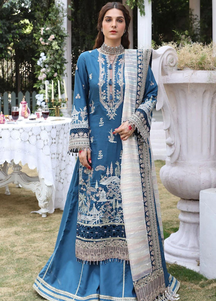 Palash By Eleshia Embroidered Lawn Suits Unstitched 3 Piece ELS23Z AZURE - Summer Collection