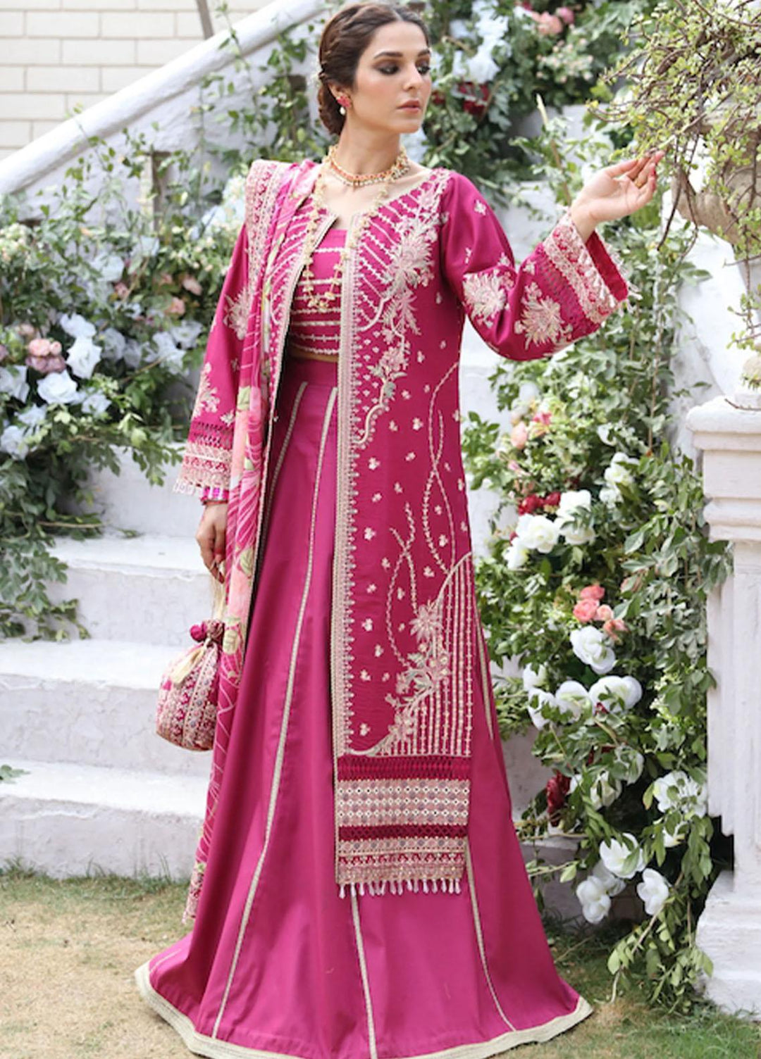 Palash By Eleshia Embroidered Lawn Suits Unstitched 3 Piece ELS23Z GUL-E-RAANA - Summer Collection
