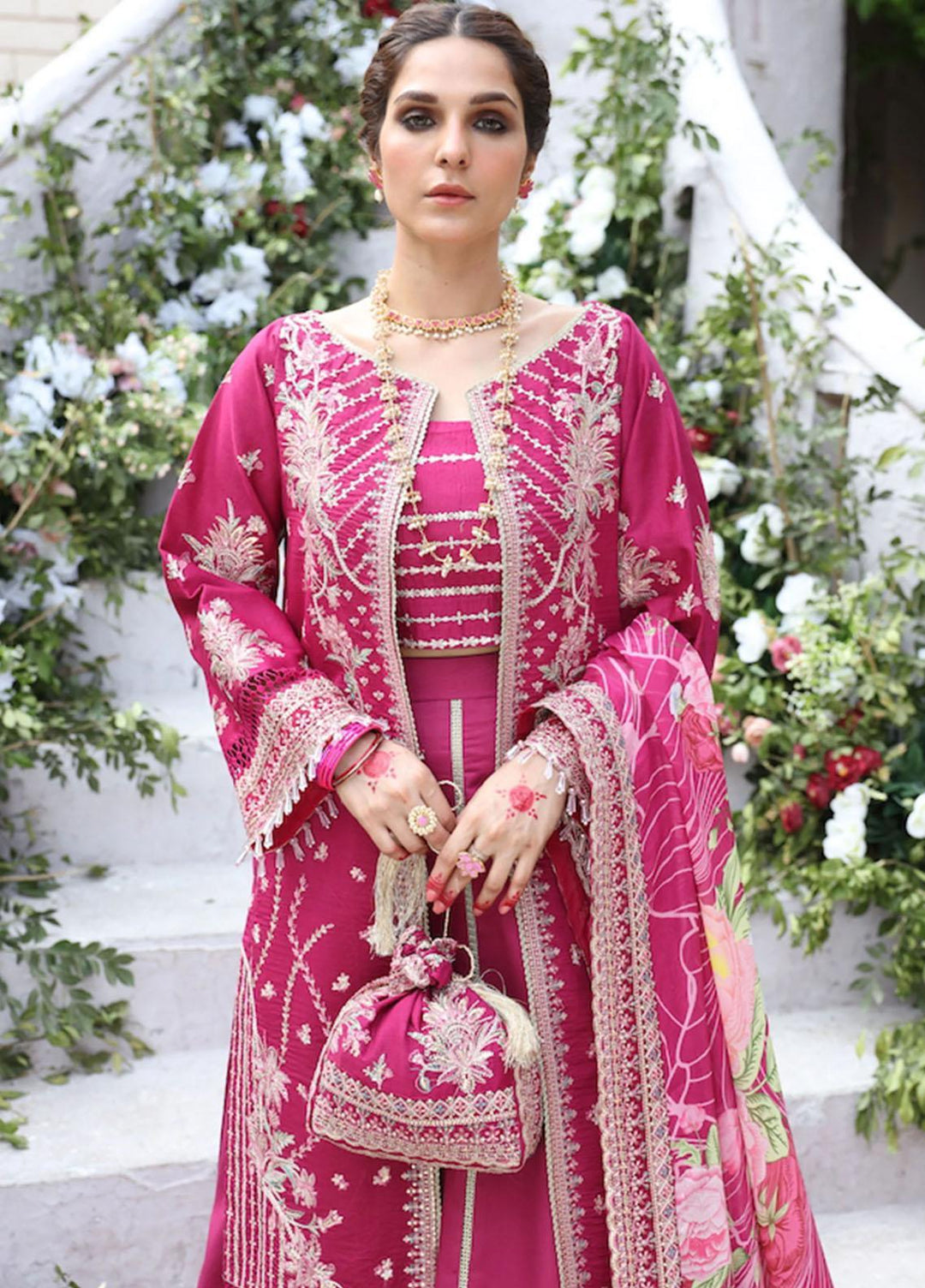 Palash By Eleshia Embroidered Lawn Suits Unstitched 3 Piece ELS23Z GUL-E-RAANA - Summer Collection