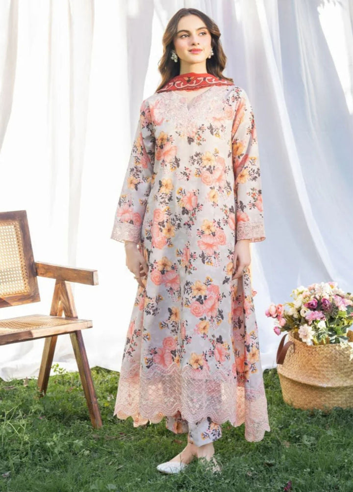 Panache Apparel Pret Embroidered Cotton Lawn 3 Piece Suit Blooming
